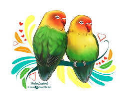 Colorful Fischer Lovebirds Parrot Artwork Paintings And Drawings Love Birds Painting Parrot Painting Love Birds Drawing