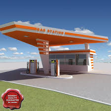 Gas Station V21 3d Model Ad Station Gas Model Gas Station Filling Station Petrol Station