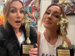 Congratulations to Becky Lynch for her New 'Internet Integrity' award 😂😂😂