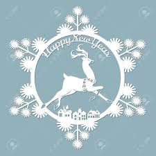 Christmas tag templates by canva. New Year Christmas Deer Snowflake Template For Laser Cutting Royalty Free Cliparts Vectors And Stock Illustration Image 127143585