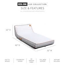Comfort Research Big Joe Lux Chaise Premium Inflatable Pool Float, Cape  Stripe, UV Protected & Reviews