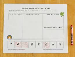 You can change the dictionary if that's applicable to the game you're playing, otherwise leave it as it is. St Patrick S Day Activity For Kids Making Words Free Printable Buggy And Buddy
