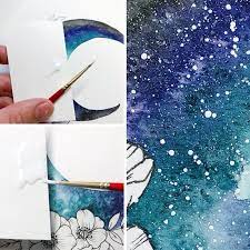 These amazing gel pens add sparkling effects to journal entries, notes, and artwork. Floral Watercolor Galaxy Moon Tutorial