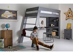 Lozko Pietrowe Z Biurkiem Julien Szare Wymiary 179x247x96 Cm H X B X D Material Drewno Sosnowe Szczotkowane Uwagi Lo Loft Bed Kids Loft Beds Loft Bed Desk