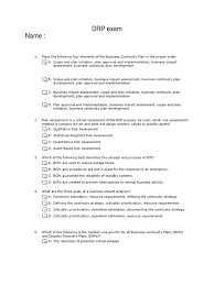 Drp Exam Disaster Recovery Backup