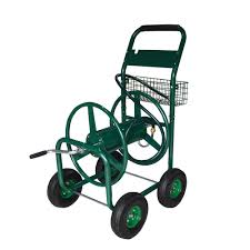 Steel Core 300 Ft Capacity Outdoor Water Hose Reel Cart With Steel Mesh Basket 42811 The Home Depot