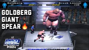 Goldberg S Spear To Giant Brock Lesnar Wwe Smackdown Here Comes The Pain Youtube