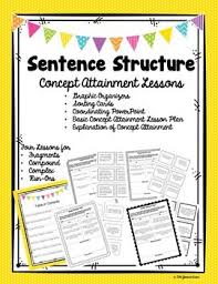 Sentence Structure A Concept Attainment Mini Bundle Sentence Structure Sentences Concept