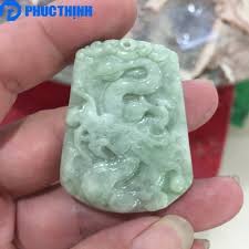 Mặt dây chuyền ngọc bội đá cẩm thạch linh vật Rồng MRP.024 - Phúc Thịnh