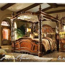 Esofastore 4pc contemporary style king size bed set dresser mirror nightstand beautiful furniture set. Michael Amini 5pc Villa Valencia California King Size Canopy Bedroom Set By Aico For 17 338 00 In Bedroom Shop By Bedroom Sets