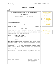 The plaintiff is at all material times is a malaysian citizen named isobel deluna bt hashim (nric: Writ Of Summons For Revision Purposes Only