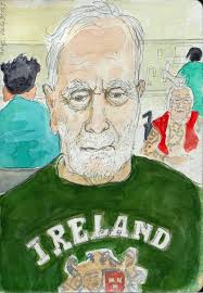 Karen Exley's Dad, Len, lived with Alzheimer's and vascular dementia. She's  been painting 100 portraits in her Dad's memory focussing