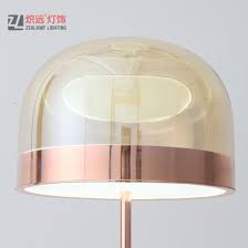 Living room, bedroom, dining room, patio China Mushroom Rose Gold Metal Cognac Glass Hotel Standing Floor Lamp China Floor Lamps For Living Room Standing Lights