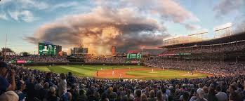Silhouette of tree near body of water during beautiful sunset. This Panorama Of A Sunset At Wrigley Field Makes It Look Like An Atomic Bomb Going Off In The Background Mildlyinteresting
