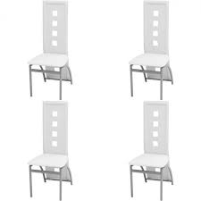 Dining Table Chairs Set Of 4 Modern Steel Faux Leather Upholstered White Sling 172 Dining Room Chairs Upholstered White Dining Chairs High Back Dining Chairs