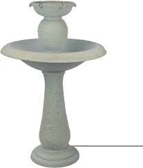 Amazon.com: Bernini Avola 戶外噴泉- 33 英吋(約85.1 公分)高的花園噴泉,附6 個瀑布噴嘴,有線露台噴泉,適用於禪聲,美麗的花園水特色裝飾件(砂岩)  : 露臺、草皮與花園