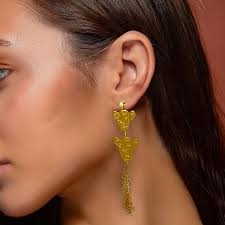 READY to SHIP, Delicate Peridot Cactus Earrings, Goldfilled Chain Tassel  Dangle Earrings, Boho Chic Style, Summer Fashion, Nature Inspired