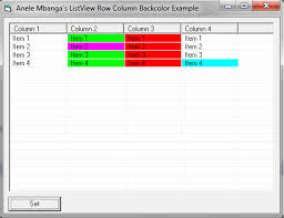 Kimmos Listview Subitem Backcolor By Anele Mbanga From Psc Cd