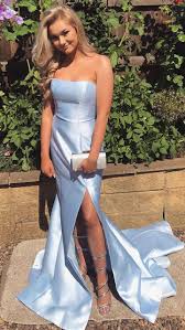 Strapless Light Sky Blue Long Evening Dress Light Blue Prom Dress Summer Party Dress Prom Dresses Blue