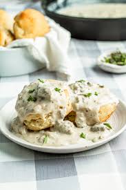Image result for sausage gravy biscuits