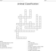 Check spelling or type a new query. Animal Classification Crossword Wordmint
