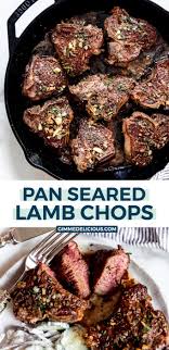 It's not necessary to put them in the oven, but if you want them on a more done side, you can cook them longer on low heat on the stove top or put them in the oven at 350 f for 10 extra. Pan Seared Lamb Chops Gimme Delicious Lamb Chop Recipes Lamb Loin Chop Recipes Lamb Chops Pan Seared