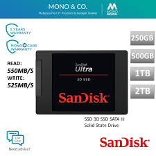 Western digital recently introduced two solid state drives based on its 3d memory technology for storage. Sandisk Ssd Ultra 3d Nand 2 5 Sata Solid State Drive Max 560mb S 250gb 500gb 1tb 2tb Shopee Malaysia