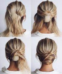 Pull the sides back before you have your hair curled or waved to keep the hair off your face and focus on the texture above your shoulders. 34 Diy Hairstyle Tutorials For Wedding And Prom Hair Styles Short Hair Styles Short Hair Updo