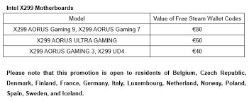 Steam wallet codes and steam gift cards are sold all over the globe. Gigabyte Gives Away Up To 80 Worth Steam Credit With X299 Motherboards Techpowerup