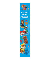 paw patrol paw patrol way to grow personalized growth chart wall decal