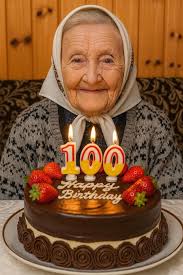 Celebrating 102nd birthday with homemade cake