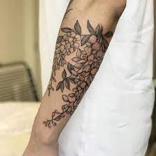 Japanese Wisteria Symbolizing Humility Humbleness Inspired By Russell S Buddhist Seal Of Two Branches Of Wisterias Th Body Art Tattoos Lilac Tattoo Tattoos