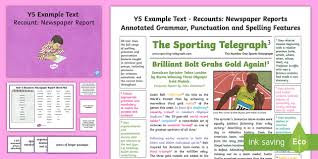 Newspaper template reports ks2 resources. Newspaper Report Example Ks2 Twinkl Resources