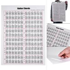 details about acoustic electric guitar chord scale chart poster tool lessons us ship