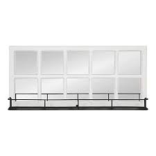 Use them to brighten up and open each space whether it's the bathroom. Kate And Laurel Jackson Casual Farmhouse Solid Wood 10 Windowpane Mirror With Distressed Black Metal Shelf 40x18 Farmhouse Goals