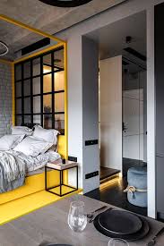 Un Mini Loft A Moscou Par Cartelle Design Jour Nuit Planete Deco A Homes World Chambre Design Amenagement Appartement Decoration D Une Petite Piece