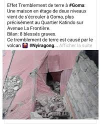 Un séisme ou un tremblement de terre se traduit en surface par des vibrations du sol. Goma Info Posts Facebook