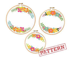 Get the free printable chart here. Flower Wreath Cross Stitch Patterns Set Of 3 Cross Stitch Etsy Cross Stitch Patterns Cross Stitch Border Pattern Floral Cross Stitch