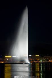 Switzerland, ville de genève, place de neuve. Photo Of Jet D Eau Water Fountain At Night Lake Of Geneva Geneva Switzerland