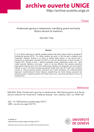 PDF) Problematic gaming in adolescents: Identifying parent and family  factors relevant for treatment