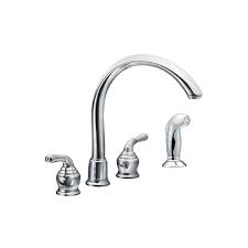 Moen kitchen faucet leaking from spout. Moen 7786 Chrome Double Handle Kitchen Faucet With Gooseneck Spout And Sidespray From The Monticello Collection Faucet Com