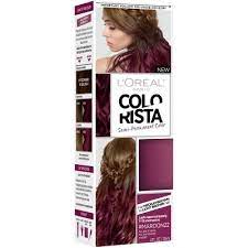 L Oreal Paris Colorista Semi Permanent For Brunette Hair Maroon 4 Fl Oz Temporary Hair Color Brunette Hair Semi Permanent Hair Color