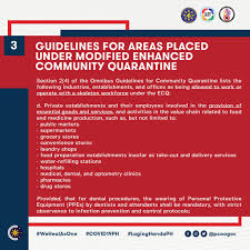 Ecq or enhanced community quarantine. National Task Force Against Covid19 On Twitter 2 6 Guidelines For Areas Placed Under Modified Enhanced Community Quarantine Mecq