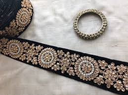 Karuna 6 bullion fringe trim ivory (precut, 10 yards) $94.44. Black Velvet Embroidered Trim Indian Border Black Gold Trim Designer Handmade Lace Kundan Pearl Trim Bridal Handmade Lace Creative Jewelry Black Velvet Fabric