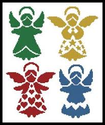 In for children , other , people. Angel Silhouettes Cross Stitch Pattern