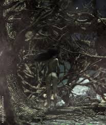 Naked monster creature woman in creepy forest,3d illustration for book  illustration or book cover Stock Illustration | Adobe Stock