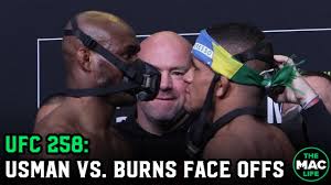 He once again won the fight via unanimous decision. Kamaru Usman Vs Gilbert Burns Intense Face Off Ufc 258 Final Face Offs Youtube