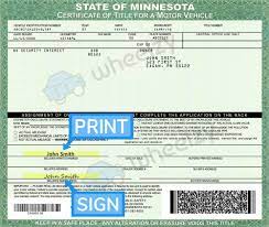 You may transfer the title of a vehicle at any deputy registrar office. How To Sign Your Car Title In Minnesota Including Dmv Title Sample Picture