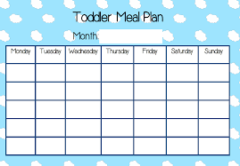 Toddler Meal Plan Chart Download In 2019 Meal Plan For
