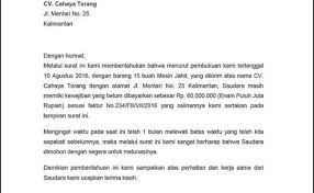 Seperti itulah contoh surat permohonan pembayaran. Contoh Surat Tagihan Cute766